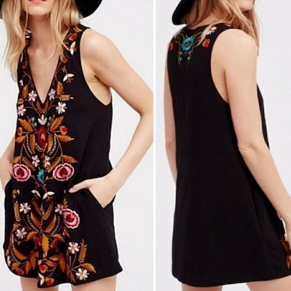 Free People Folk Song Mini Dress Size XS - Picture 9 of 9